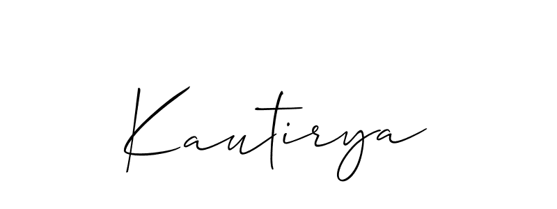 Use a signature maker to create a handwritten signature online. With this signature software, you can design (Allison_Script) your own signature for name Kautirya. Kautirya signature style 2 images and pictures png