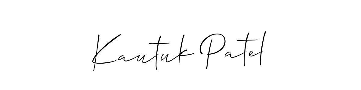 The best way (Allison_Script) to make a short signature is to pick only two or three words in your name. The name Kautuk Patel include a total of six letters. For converting this name. Kautuk Patel signature style 2 images and pictures png