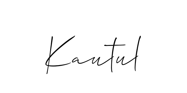 Use a signature maker to create a handwritten signature online. With this signature software, you can design (Allison_Script) your own signature for name Kautul. Kautul signature style 2 images and pictures png
