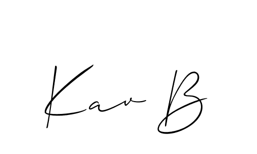 if you are searching for the best signature style for your name Kav B. so please give up your signature search. here we have designed multiple signature styles  using Allison_Script. Kav B signature style 2 images and pictures png