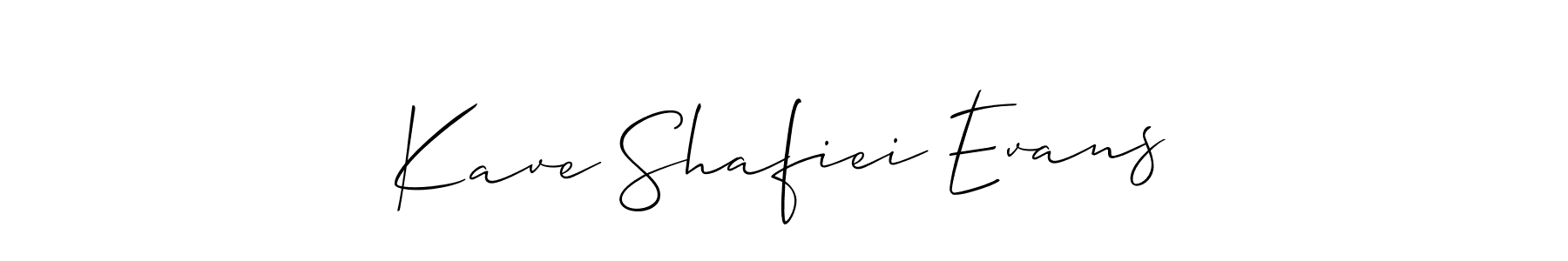 Design your own signature with our free online signature maker. With this signature software, you can create a handwritten (Allison_Script) signature for name Kave Shafiei Evans. Kave Shafiei Evans signature style 2 images and pictures png