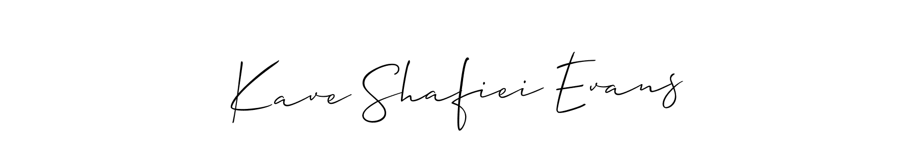 Design your own signature with our free online signature maker. With this signature software, you can create a handwritten (Allison_Script) signature for name Kave Shafiei Evans. Kave Shafiei Evans signature style 2 images and pictures png