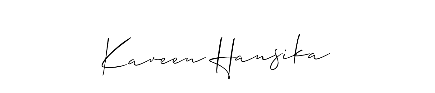 How to make Kaveen Hansika signature? Allison_Script is a professional autograph style. Create handwritten signature for Kaveen Hansika name. Kaveen Hansika signature style 2 images and pictures png