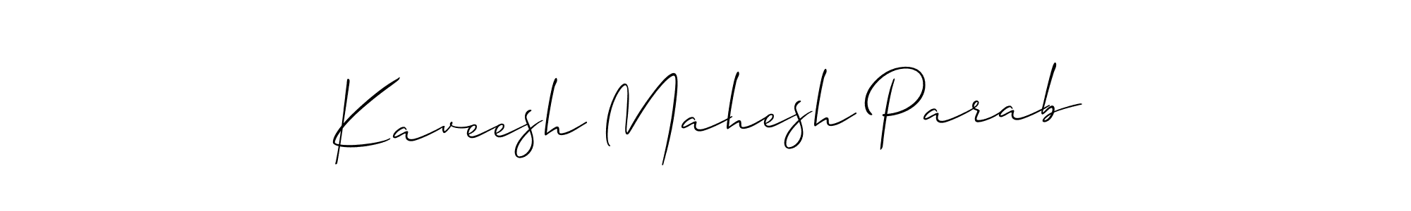 Create a beautiful signature design for name Kaveesh Mahesh Parab. With this signature (Allison_Script) fonts, you can make a handwritten signature for free. Kaveesh Mahesh Parab signature style 2 images and pictures png