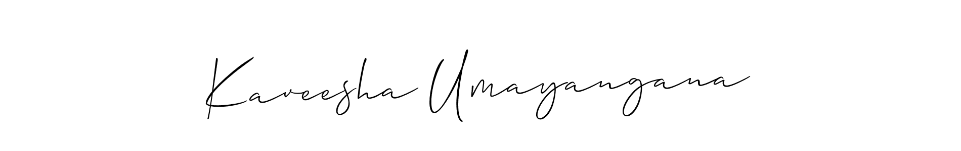 Create a beautiful signature design for name Kaveesha Umayangana. With this signature (Allison_Script) fonts, you can make a handwritten signature for free. Kaveesha Umayangana signature style 2 images and pictures png