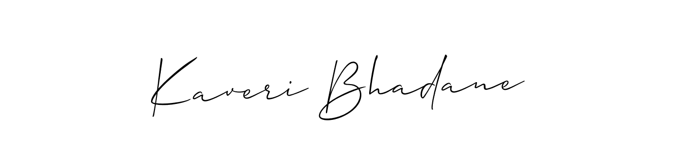 You should practise on your own different ways (Allison_Script) to write your name (Kaveri Bhadane) in signature. don't let someone else do it for you. Kaveri Bhadane signature style 2 images and pictures png