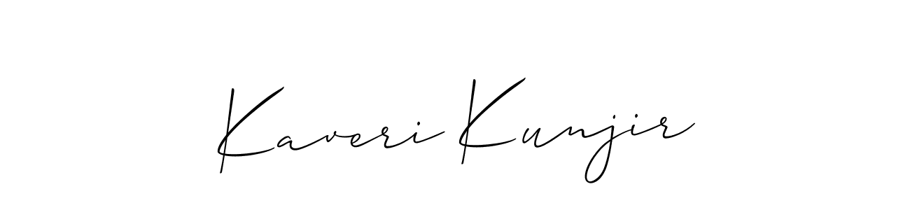 How to make Kaveri Kunjir name signature. Use Allison_Script style for creating short signs online. This is the latest handwritten sign. Kaveri Kunjir signature style 2 images and pictures png