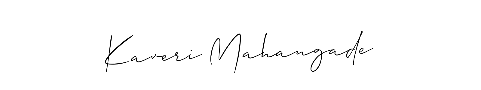 Design your own signature with our free online signature maker. With this signature software, you can create a handwritten (Allison_Script) signature for name Kaveri Mahangade. Kaveri Mahangade signature style 2 images and pictures png