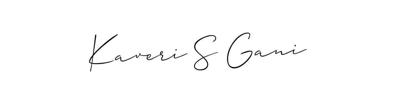 if you are searching for the best signature style for your name Kaveri S Gani. so please give up your signature search. here we have designed multiple signature styles  using Allison_Script. Kaveri S Gani signature style 2 images and pictures png