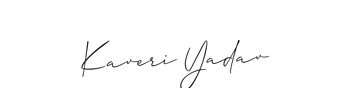 The best way (Allison_Script) to make a short signature is to pick only two or three words in your name. The name Kaveri Yadav include a total of six letters. For converting this name. Kaveri Yadav signature style 2 images and pictures png