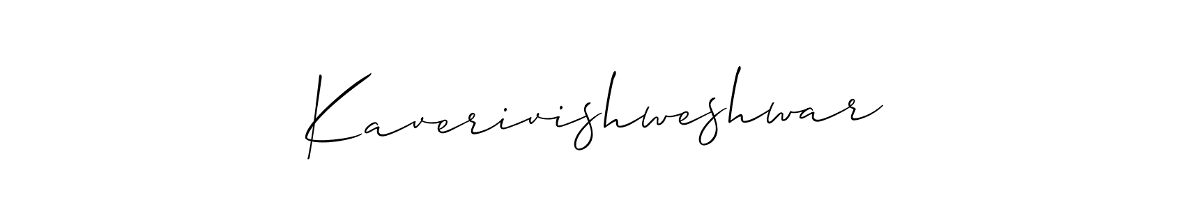 The best way (Allison_Script) to make a short signature is to pick only two or three words in your name. The name Kaverivishweshwar include a total of six letters. For converting this name. Kaverivishweshwar signature style 2 images and pictures png