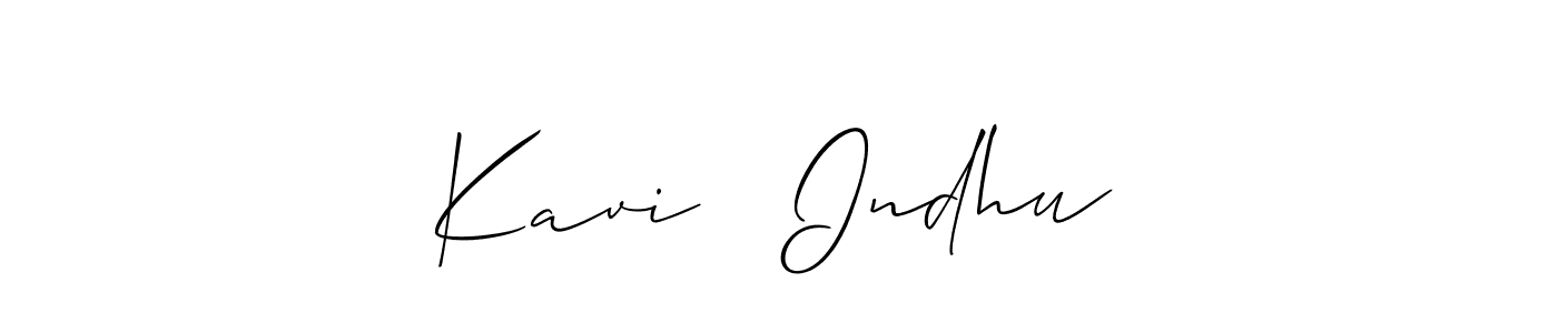 Also we have Kavi ❤ Indhu name is the best signature style. Create professional handwritten signature collection using Allison_Script autograph style. Kavi ❤ Indhu signature style 2 images and pictures png