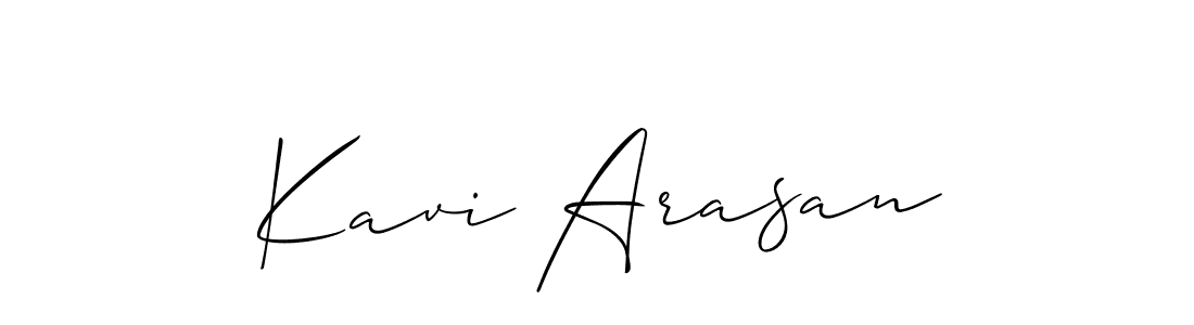 Create a beautiful signature design for name Kavi Arasan. With this signature (Allison_Script) fonts, you can make a handwritten signature for free. Kavi Arasan signature style 2 images and pictures png