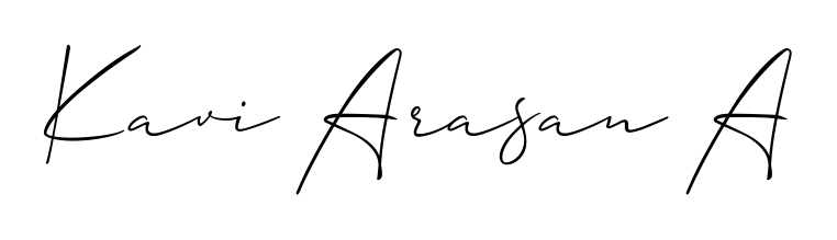 Explore multiple handwriting variations for Kavi Arasan A including this stunning Allison_Script design. Free to use across all platforms. Kavi Arasan A signature style 2 images and pictures png