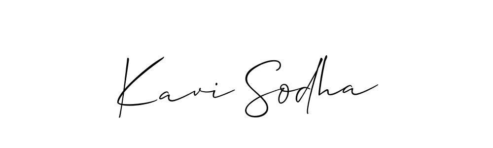 Make a beautiful signature design for name Kavi Sodha. With this signature (Allison_Script) style, you can create a handwritten signature for free. Kavi Sodha signature style 2 images and pictures png