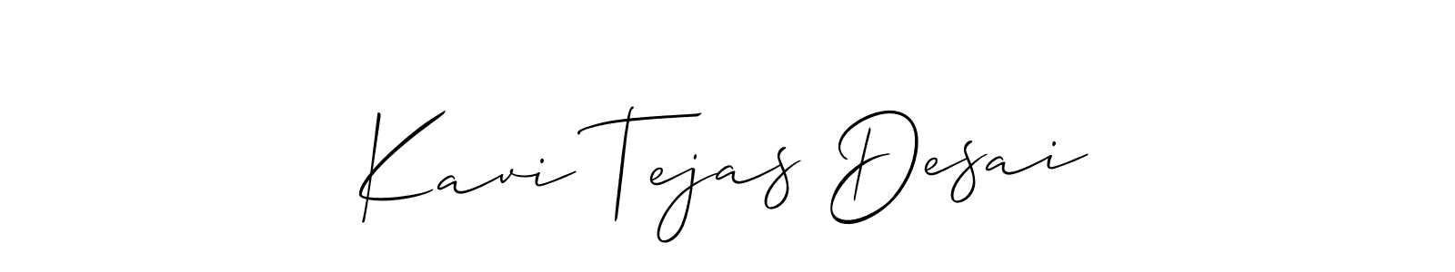 Make a beautiful signature design for name Kavi Tejas Desai. With this signature (Allison_Script) style, you can create a handwritten signature for free. Kavi Tejas Desai signature style 2 images and pictures png