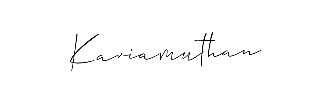 Use a signature maker to create a handwritten signature online. With this signature software, you can design (Allison_Script) your own signature for name Kaviamuthan. Kaviamuthan signature style 2 images and pictures png