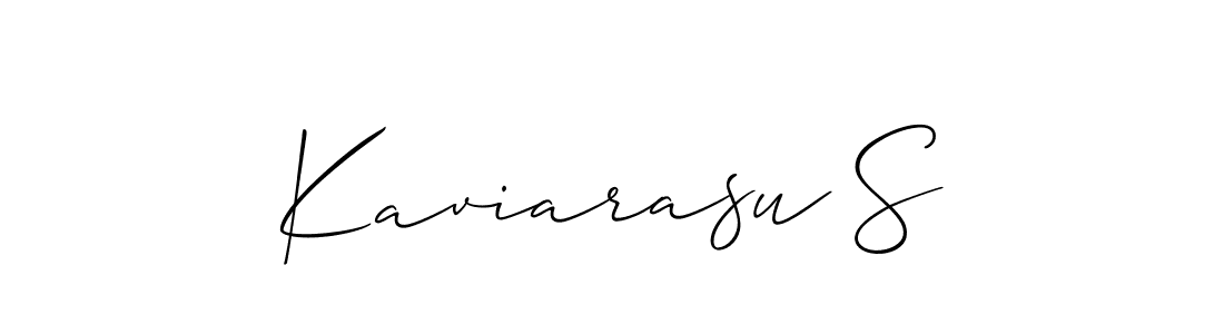 How to Draw Kaviarasu S signature style? Allison_Script is a latest design signature styles for name Kaviarasu S. Kaviarasu S signature style 2 images and pictures png
