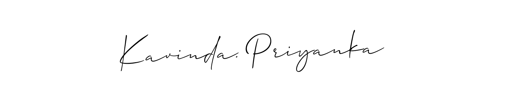 Make a beautiful signature design for name Kavinda. Priyanka. With this signature (Allison_Script) style, you can create a handwritten signature for free. Kavinda. Priyanka signature style 2 images and pictures png