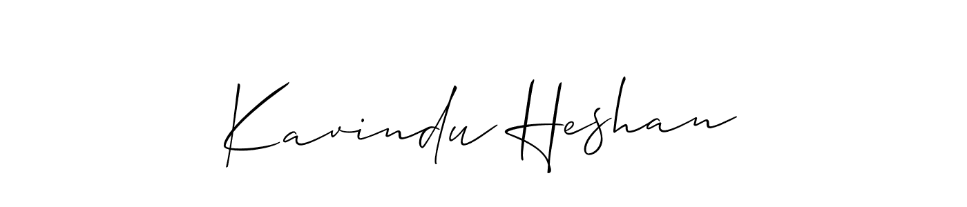 How to make Kavindu Heshan signature? Allison_Script is a professional autograph style. Create handwritten signature for Kavindu Heshan name. Kavindu Heshan signature style 2 images and pictures png