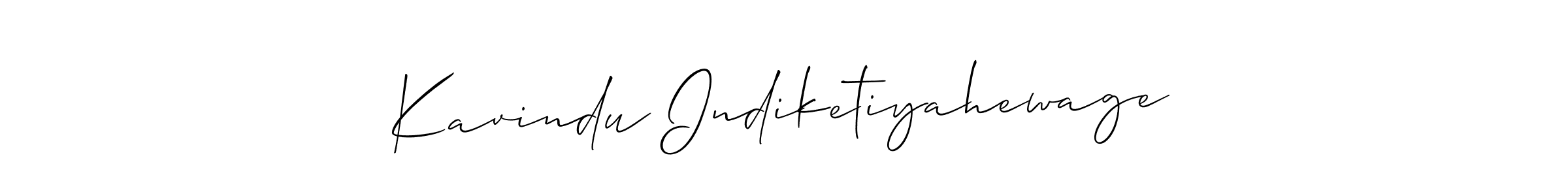 Also we have Kavindu Indiketiyahewage name is the best signature style. Create professional handwritten signature collection using Allison_Script autograph style. Kavindu Indiketiyahewage signature style 2 images and pictures png