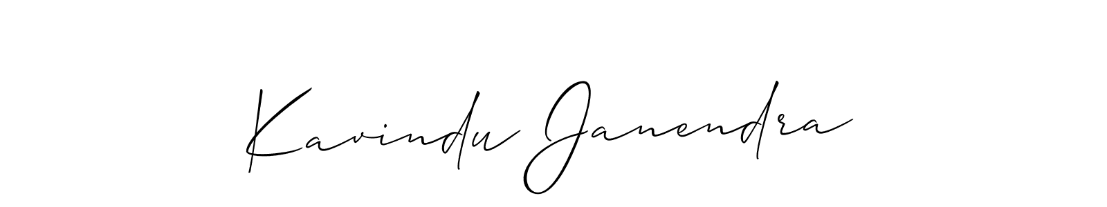 Use a signature maker to create a handwritten signature online. With this signature software, you can design (Allison_Script) your own signature for name Kavindu Janendra. Kavindu Janendra signature style 2 images and pictures png