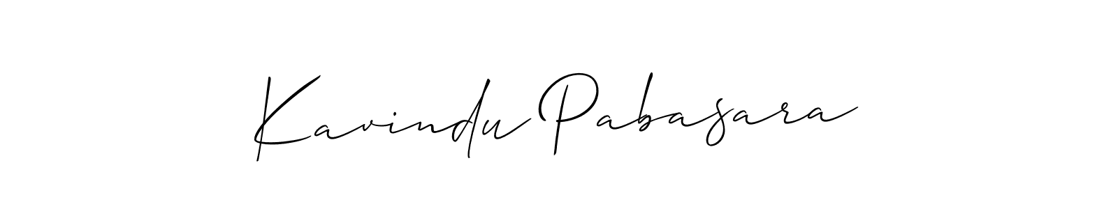 if you are searching for the best signature style for your name Kavindu Pabasara. so please give up your signature search. here we have designed multiple signature styles  using Allison_Script. Kavindu Pabasara signature style 2 images and pictures png