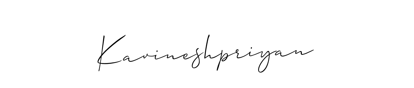 It looks lik you need a new signature style for name Kavineshpriyan. Design unique handwritten (Allison_Script) signature with our free signature maker in just a few clicks. Kavineshpriyan signature style 2 images and pictures png