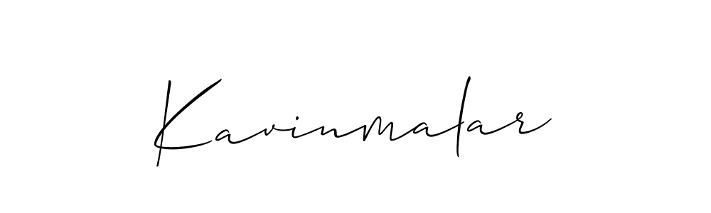 Use a signature maker to create a handwritten signature online. With this signature software, you can design (Allison_Script) your own signature for name Kavinmalar. Kavinmalar signature style 2 images and pictures png