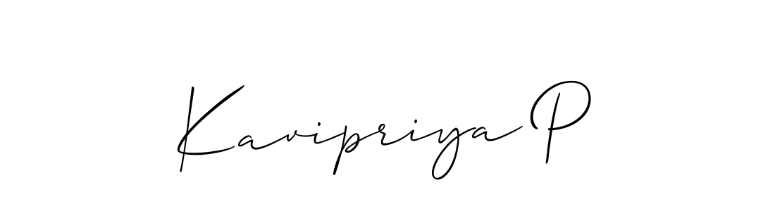 Also we have Kavipriya P name is the best signature style. Create professional handwritten signature collection using Allison_Script autograph style. Kavipriya P signature style 2 images and pictures png