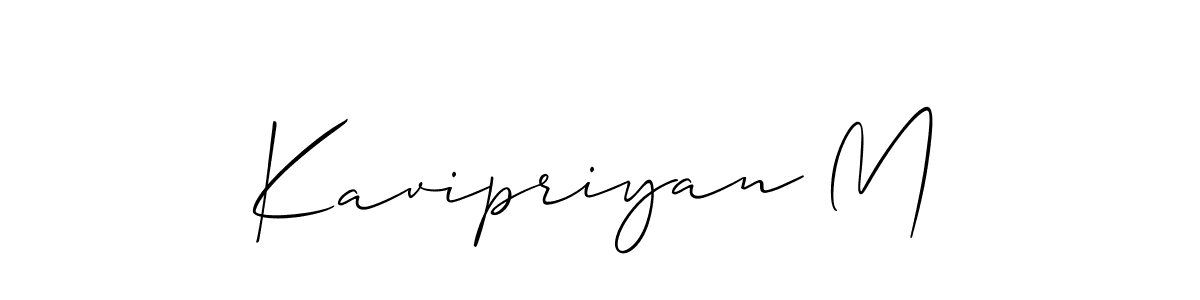It looks lik you need a new signature style for name Kavipriyan M. Design unique handwritten (Allison_Script) signature with our free signature maker in just a few clicks. Kavipriyan M signature style 2 images and pictures png