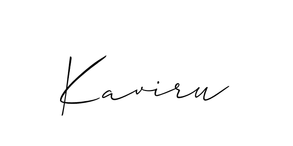 Design your own signature with our free online signature maker. With this signature software, you can create a handwritten (Allison_Script) signature for name Kaviru. Kaviru signature style 2 images and pictures png