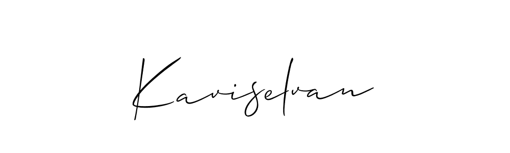 It looks lik you need a new signature style for name Kaviselvan. Design unique handwritten (Allison_Script) signature with our free signature maker in just a few clicks. Kaviselvan signature style 2 images and pictures png
