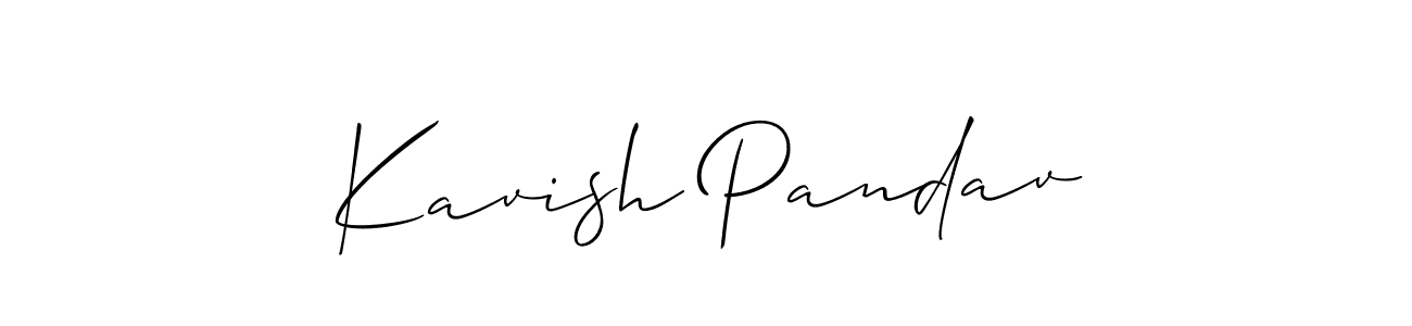 Make a short Kavish Pandav signature style. Manage your documents anywhere anytime using Allison_Script. Create and add eSignatures, submit forms, share and send files easily. Kavish Pandav signature style 2 images and pictures png