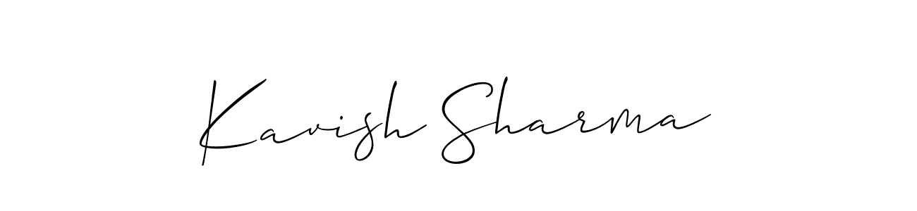 Make a beautiful signature design for name Kavish Sharma. With this signature (Allison_Script) style, you can create a handwritten signature for free. Kavish Sharma signature style 2 images and pictures png