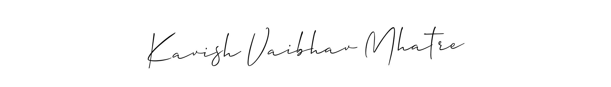 Also we have Kavish Vaibhav Mhatre name is the best signature style. Create professional handwritten signature collection using Allison_Script autograph style. Kavish Vaibhav Mhatre signature style 2 images and pictures png