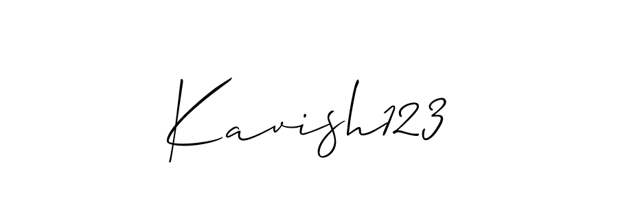 Design your own signature with our free online signature maker. With this signature software, you can create a handwritten (Allison_Script) signature for name Kavish123. Kavish123 signature style 2 images and pictures png