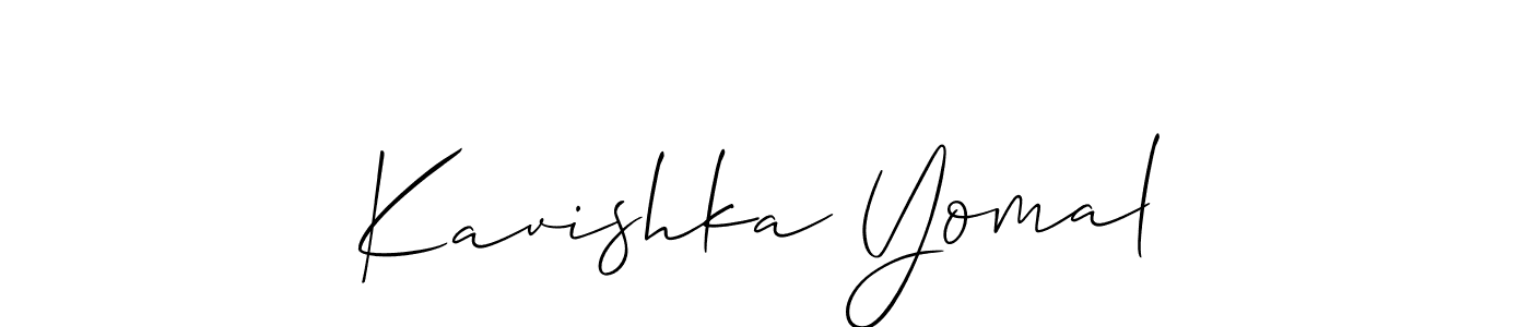 Design your own signature with our free online signature maker. With this signature software, you can create a handwritten (Allison_Script) signature for name Kavishka Yomal. Kavishka Yomal signature style 2 images and pictures png