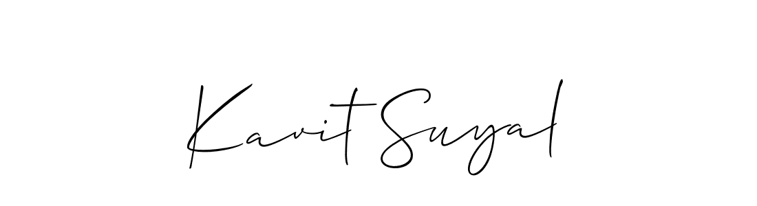 Make a beautiful signature design for name Kavit Suyal. With this signature (Allison_Script) style, you can create a handwritten signature for free. Kavit Suyal signature style 2 images and pictures png