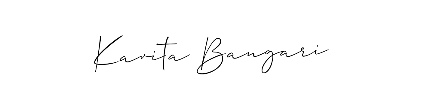 Use a signature maker to create a handwritten signature online. With this signature software, you can design (Allison_Script) your own signature for name Kavita Bangari. Kavita Bangari signature style 2 images and pictures png