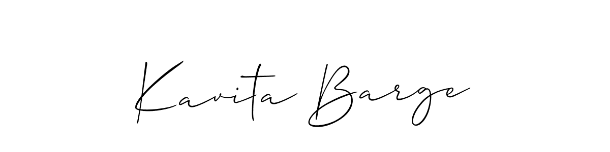 Allison_Script is a professional signature style that is perfect for those who want to add a touch of class to their signature. It is also a great choice for those who want to make their signature more unique. Get Kavita Barge name to fancy signature for free. Kavita Barge signature style 2 images and pictures png