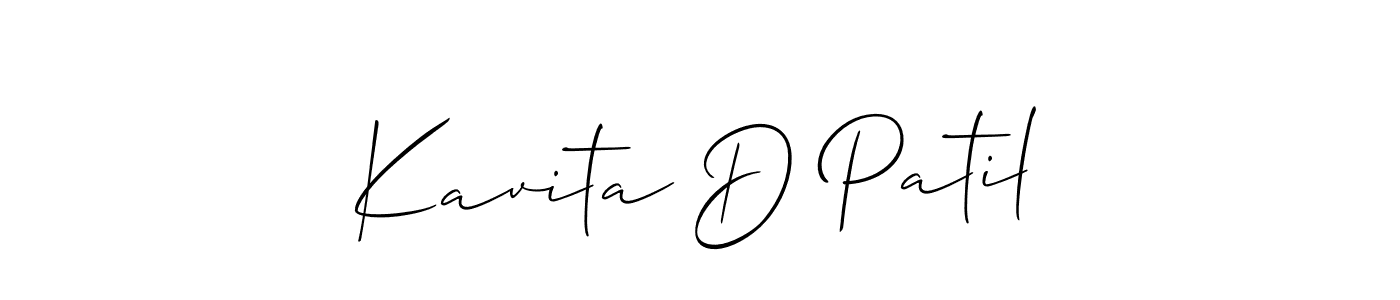 Make a beautiful signature design for name Kavita D Patil. With this signature (Allison_Script) style, you can create a handwritten signature for free. Kavita D Patil signature style 2 images and pictures png