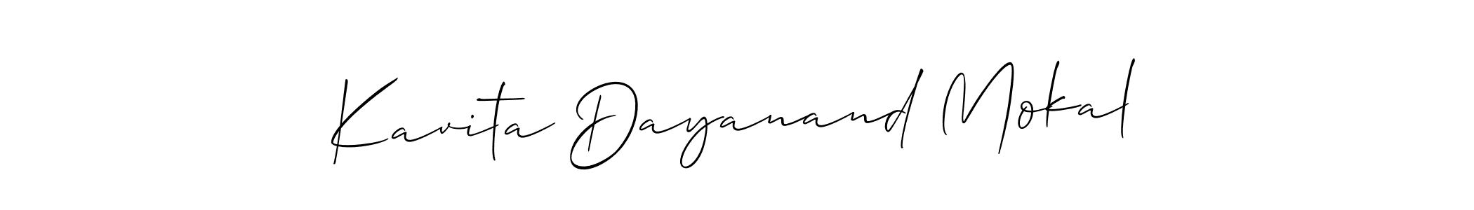 Also we have Kavita Dayanand Mokal name is the best signature style. Create professional handwritten signature collection using Allison_Script autograph style. Kavita Dayanand Mokal signature style 2 images and pictures png