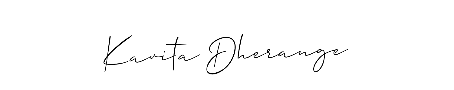 Make a short Kavita Dherange signature style. Manage your documents anywhere anytime using Allison_Script. Create and add eSignatures, submit forms, share and send files easily. Kavita Dherange signature style 2 images and pictures png