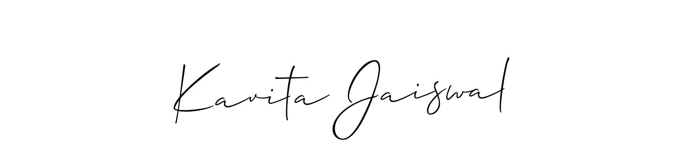 How to make Kavita Jaiswal name signature. Use Allison_Script style for creating short signs online. This is the latest handwritten sign. Kavita Jaiswal signature style 2 images and pictures png