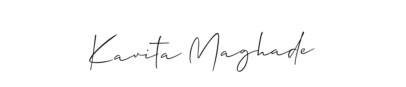 if you are searching for the best signature style for your name Kavita Maghade. so please give up your signature search. here we have designed multiple signature styles  using Allison_Script. Kavita Maghade signature style 2 images and pictures png