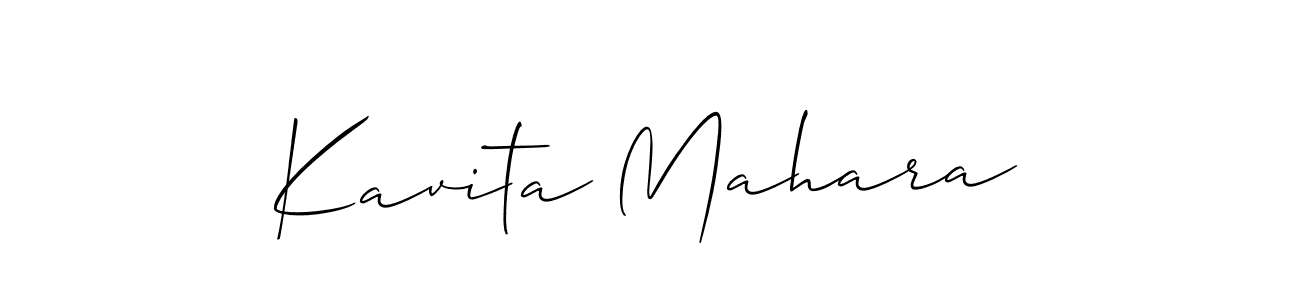 You should practise on your own different ways (Allison_Script) to write your name (Kavita Mahara) in signature. don't let someone else do it for you. Kavita Mahara signature style 2 images and pictures png