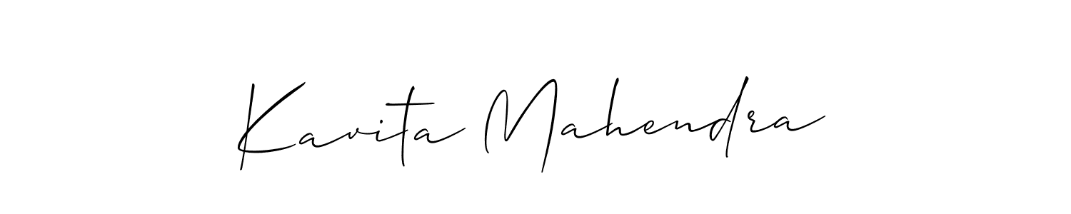 Also we have Kavita Mahendra name is the best signature style. Create professional handwritten signature collection using Allison_Script autograph style. Kavita Mahendra signature style 2 images and pictures png