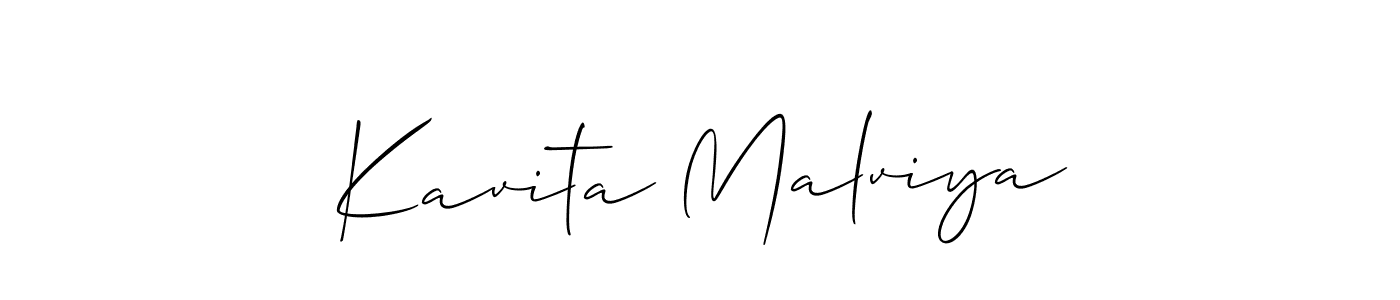 How to make Kavita Malviya name signature. Use Allison_Script style for creating short signs online. This is the latest handwritten sign. Kavita Malviya signature style 2 images and pictures png