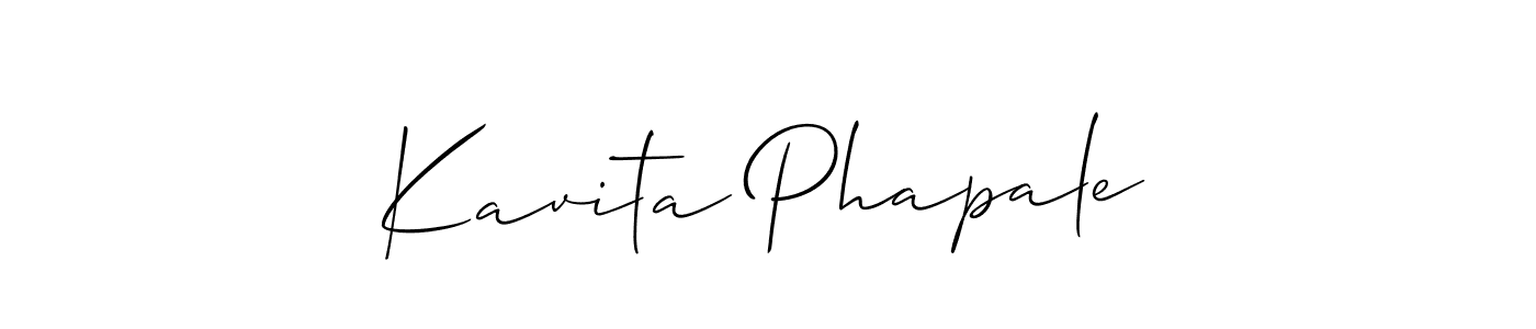 Use a signature maker to create a handwritten signature online. With this signature software, you can design (Allison_Script) your own signature for name Kavita Phapale. Kavita Phapale signature style 2 images and pictures png